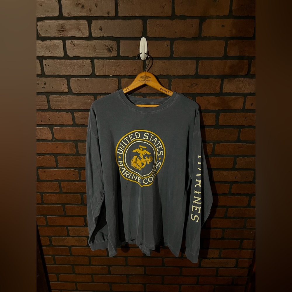 Vintage USMC Gray Long Sleeve Shirt